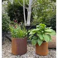 Corten Steel Straight Cylinder Planter