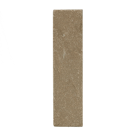 Single tumbled Raj Green sandstone stone paver standing upright and revolving. Free UK delivery available.