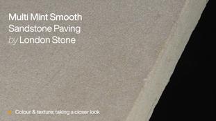Multi Mint Sawn Sandstone Paving HD video