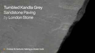 Tumbled Kandla Grey Sandstone Paving HD video