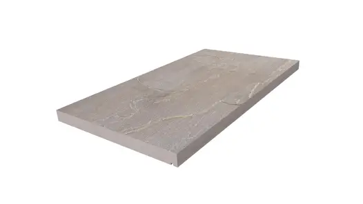 Rendered image of Raj Green Indian Sandstone Rock-Faced Step shows colour variations and textures.