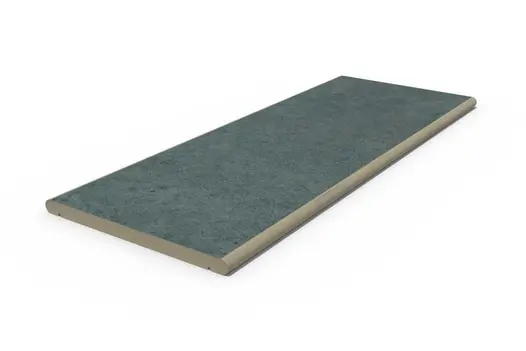 Anthracite porcelain smooth coping stone, with 20mm bullnosed edge profile and drip line applied in-house, with 10-year guarantee.
