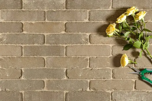 Antique Brown Clay Pavers laid in stretcher bond, showing warm earthy tones.
