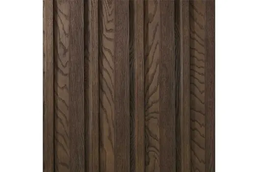Flat lay of Antique Oak Board & Batten Millboard cladding, showing realistic woodgrain effect and warm mid-brown colour.