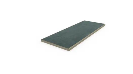 Single Anthracite Porcelain straight coping stone, with drip-line and 5mm pencil round edge profile applied to the long sides.
