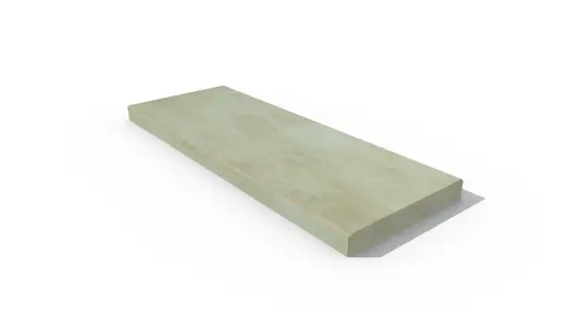 Area porcelain end coping, with 40mm downstand profile manufactured in-house at our Bespoke Stone Centre, with 10-year guarantee.