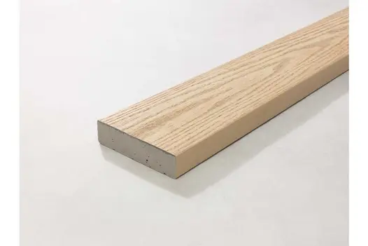 Single Ashwood Millboard decking board on plain background, showing full width and edge detail.