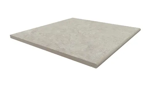 Single Astor Grey Porcelain 20mm bullnose step tread, measuring 600 x 600mm, part of the budget paving range from London Stone.