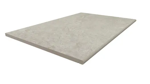 900x600mm Astor Grey porcelain step tread with 20mm bullnose profile and drip-line, made in-house by London Stone.