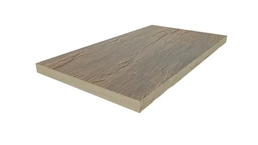 Rendered image of Autumn Brown Indian Sandstone step, showing a rock-faced edge perfect for building steps.