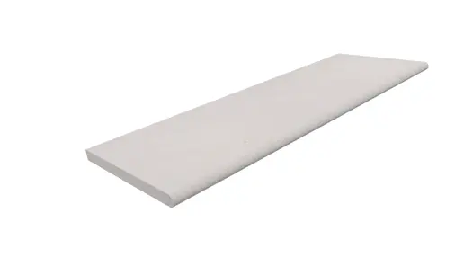 Rendered image of large Beige Sawn Sandstone Bullnose Step, showing colour, bullnosed edge and drip line.