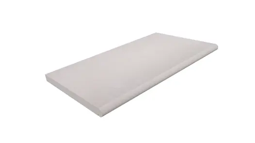Rendered image of Beige Sawn Sandstone Bullnose Step, showing colour, bullnosed edge and drip line.