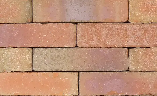 Close-up of Seville brick paving laid running bond, showing tonal variation. Free next-day UK delivery available.