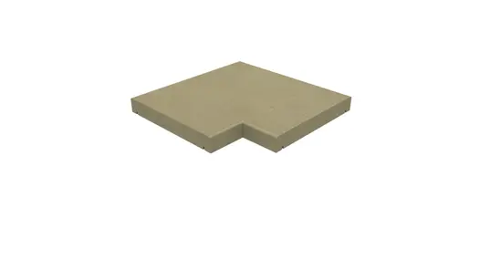 Britannia Buff Sawn Yorkstone Pencil Round Corner Coping Stones seen with drip lines and sawn surface.