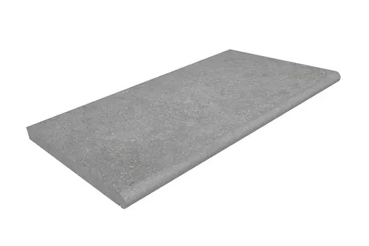 Rendered image of Antique Grey Limestone Bullnose Step at 900x500mm, showing a bullnosed edge perfect for building steps.