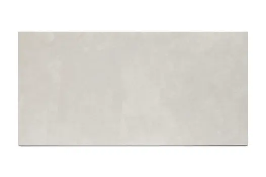 Single panel of Almeria Ash 1200x600 Compact porcelain external cladding, showing markings and tones.