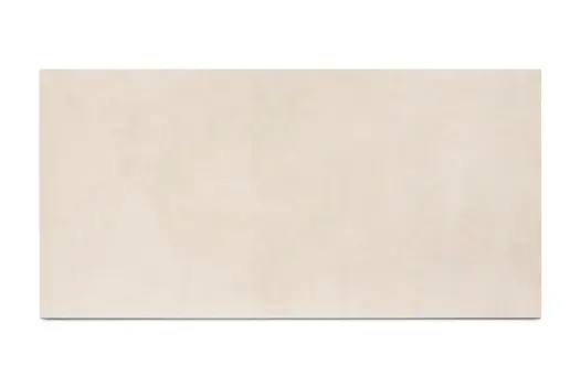 Single panel of Almeria Beige 1200x600 Compact porcelain external cladding, showing markings and tones.