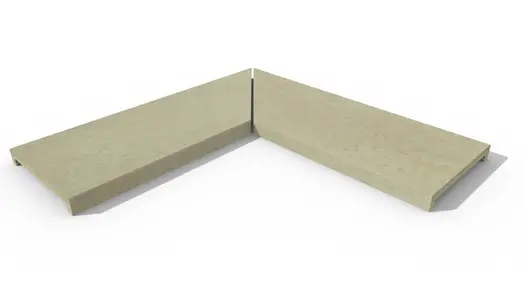 Corda porcelain end coping, with 40mm downstand profile manufactured in-house at our Bespoke Stone Centre, with 10-year guarantee.