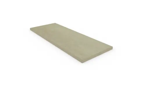 Corda 5mm pencil round end coping, edge profile applied to 3 sides, part of London Stone’s large format porcelain paving range.