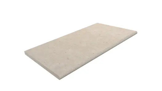 Rendered image of Egyptian Beige Limestone Bullnose Step at 900x500mm, showing a bullnosed edge perfect for building steps.