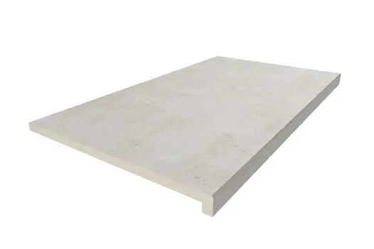 Rendered image of Faro Porcelain Garden Steps in 900x500mm with downstand long edge. Free UK delivery available.