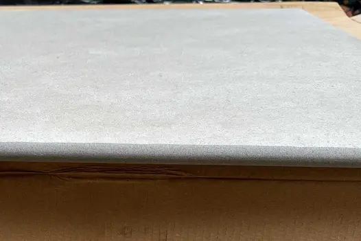 Side profile of one florence grey 20mm moulded bullnose step. Available off the shelf and with free UK delivery.