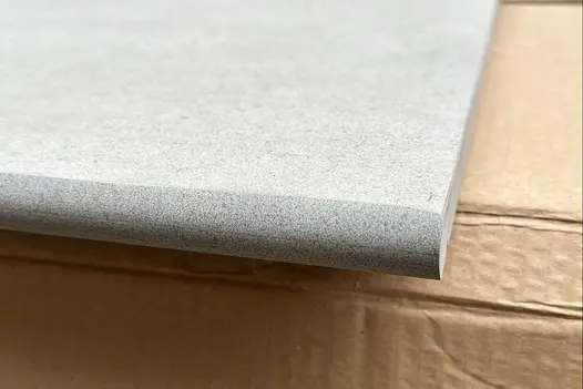 Corner view of one florence grey 20mm moulded bullnose step. Available off the shelf and with free UK delivery.