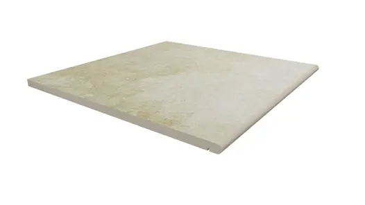 600x600mm Gea porcelain 20mm bullnose step with drip line. Free UK delivery available. Comes  with 10-year guarantee.