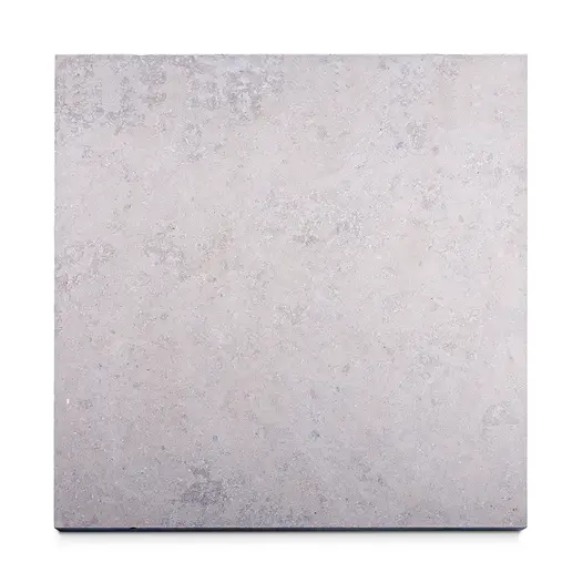 Single pale-coloured Jura Grey sawn limestone slab seen from above, showing texture and markings. Free UK delivery available.