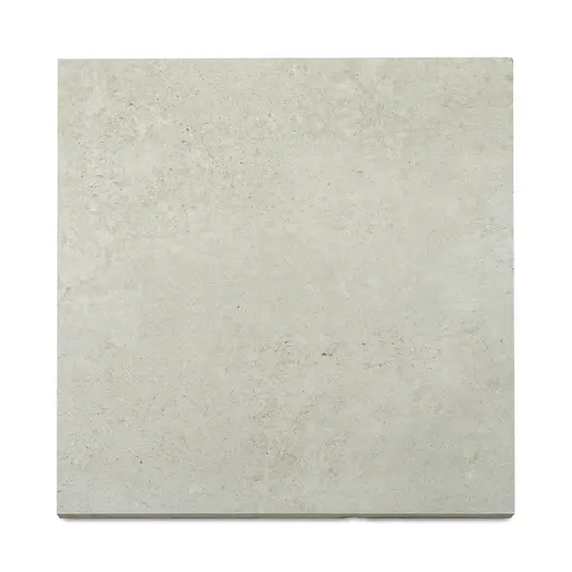 600x600 sized Light Grey Porcelain slab with slightly mottled surface texture and colour.