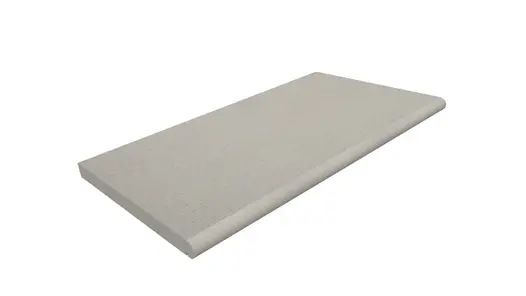 Rendered image of Dove Grey Sawn Sandstone Bullnose Step, showing colour, bullnosed edge and drip line.