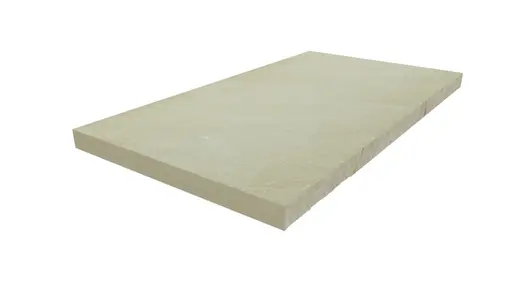 Rendered image of Mint Indian Sandstone Rock-Faced Step shows colour variations and textures.