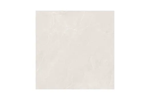 Close-up of Piazza White porcelain tile with smooth matt texture and soft veining inspired by natural marble.