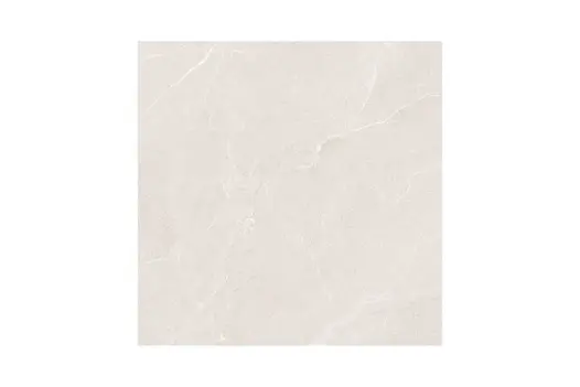 Pale cream swatch of Piazza White porcelain showcasing a realistic matt surface and natural marble-like veining.