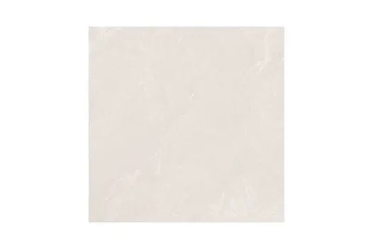 Swatch of Piazza White porcelain with subtle stone-effect patterning in soft off-white tones and fine veining.
