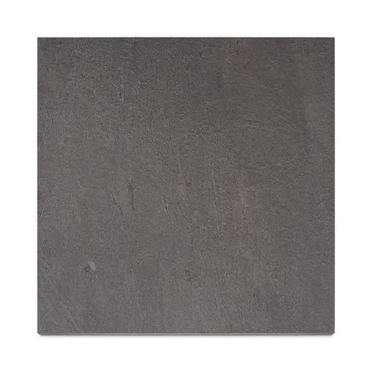 Looking down onto an individual 600x600 tile of Platinum Grey Porcelain paving with subtle texture and mottling.
