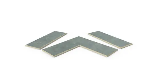 Polvere 20mm bullnose coping collection for garden walls shows 1 each of straight, end and corner pieces, with 10-year guarantee.