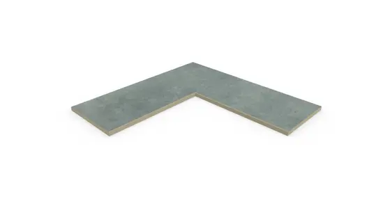 Polvere 5mm chamfer corner coping stone, part of our large format porcelain paving range, available with free next-day delivery.