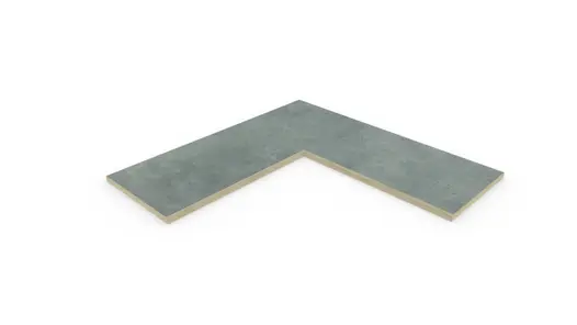 Polvere porcelain corner coping with 5mm pencil round edge profile, with 10-year guarantee and free next-day delivery available.