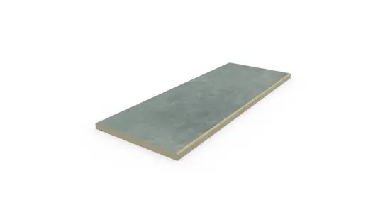Single Polvere porcelain straight coping stone, with drip-line and 5mm pencil round edge profile applied to the long sides.