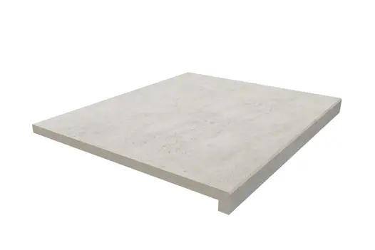 Rendered image of Faro Porcelain Garden Steps in 600x500mm with downstand long edge. Free UK delivery available.
