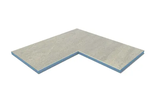 Raj Green 5mm chamfer corner coping stone, part of our budget porcelain paving range, available with free next-day delivery.