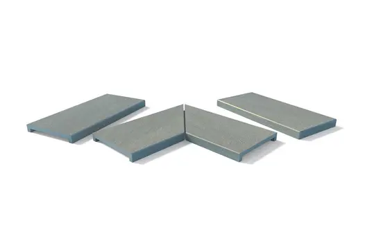 Raj Green 40mm downstand porcelain coping stones in straight, end and left- and right-mitred corner pieces. Free UK delivery available.