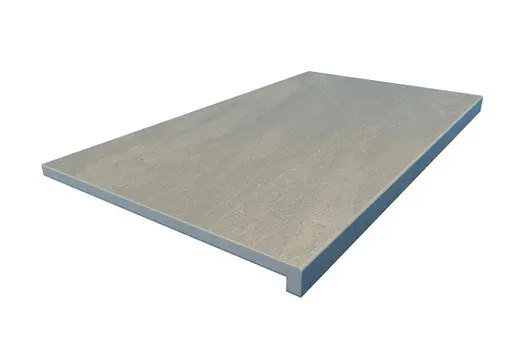 Render of a Raj Green porcelain paving used for downstand step, showcasing the 40mm Downstand edge.