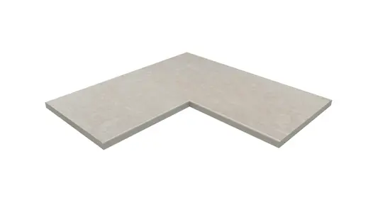 Slab Khaki corner coping with 5mm pencil round edge profile, with 10-year guarantee and free next-day delivery available.