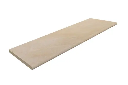 Rendered image of 1500 Harvest Sawn Sandstone Bullnose Step, showing colour, bullnosed edge and drip line.