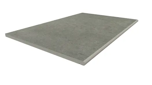 900x600 Steel Grey porcelain 20mm bullnose step with drip line. Free UK delivery available. Comes  with 10-year guarantee.