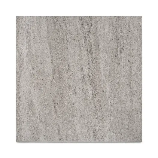 Individual 600x600 sized Travertine Dark porcelain paver photographed to show the colour variation and texture.