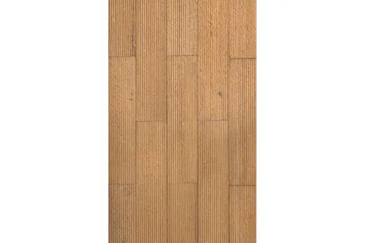 Tuscan Gold Sandstone Cladding arranged vertically to highlight consistent striations and golden colour.