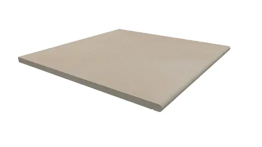 Single Venetian Beige Porcelain 20mm bullnose step tread, measuring 600 x 600mm, part of the budget paving range from London Stone.